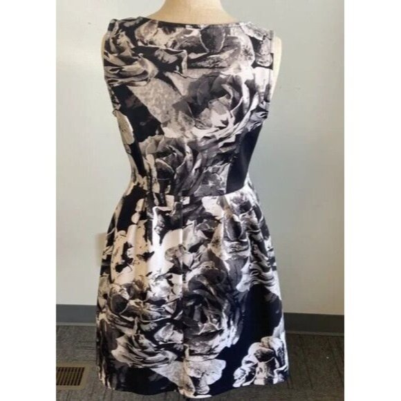 Apt 9 Dress Black & White Floral Print Sleeveless Medium - Picture 2 of 8